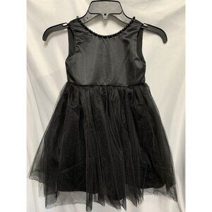 Halloween Princess Black Formal Dress Youth 3 Years Hairbow Satin Tulle Goth